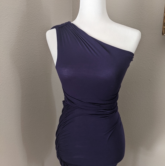 Violet / Purple Ruched Side Sleeveless Dress - Tart Small 💜 Form Fitting - Picture 6 of 14